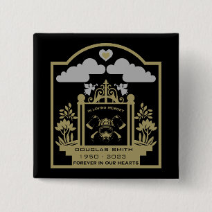 Firefighter Funeral Memorial Gift 2 Inch Square Button