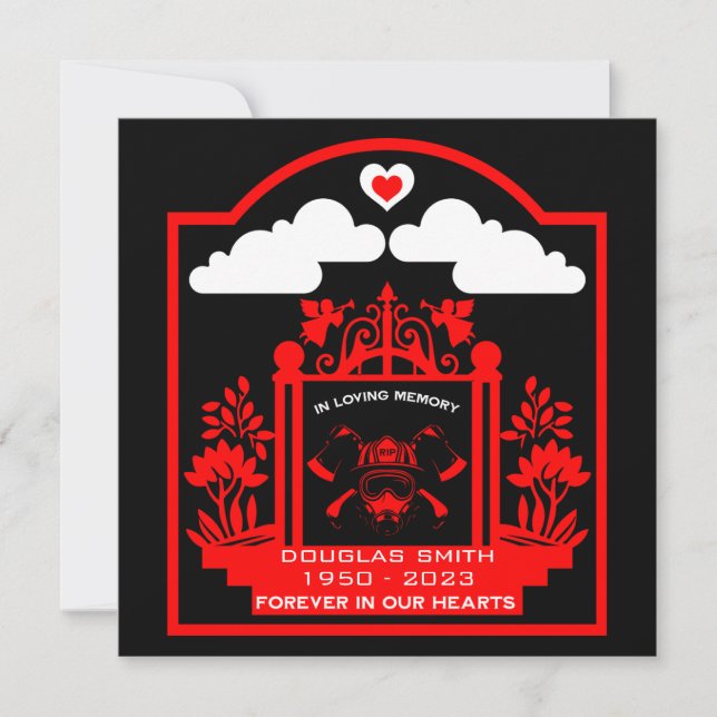 Firefighter Funeral Memorial Gift Card (Front)