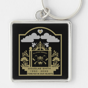 Firefighter Funeral Memorial Gift Keychain