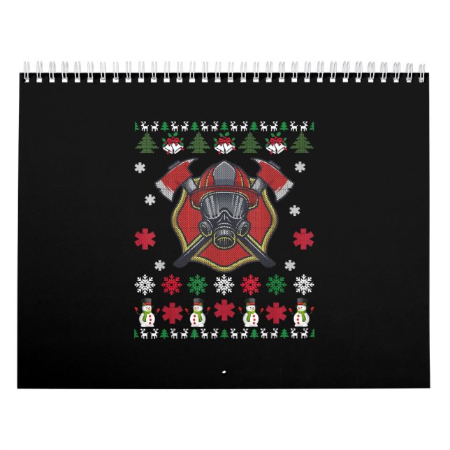 Firefighter Funny Christmas Cute Lover Gifts Calendar (Cover)
