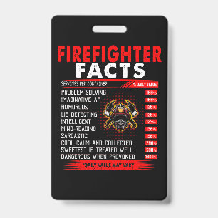Firefighter Gift   Firefighter Facts Gifts Badge