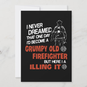 Firefighter Gift Grumpy Old Firefighter Holiday Card