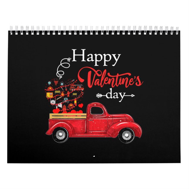 Firefighter Gift | Happy Valentine Day Firefighter Calendar (Cover)