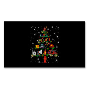 Firefighter Gift   Merry Christmas Firefighter Fun Magnetic Business Card