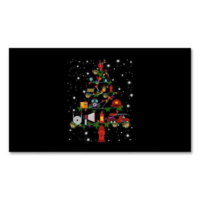 Firefighter Gift | Merry Christmas Firefighter Fun Magnetic Business Card (Front)