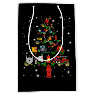 Firefighter Gift Merry Christmas Firefighter Fun Medium Gift Bag
