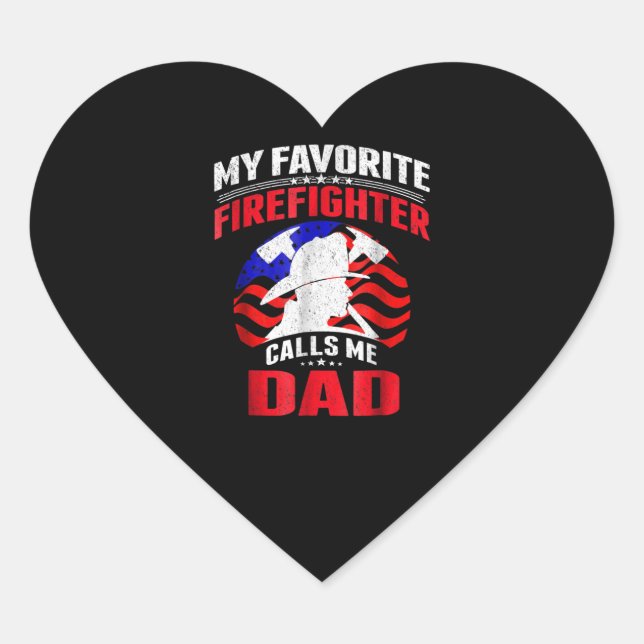 Firefighter Gift | My Favourite Firefighter Heart Sticker (Front)