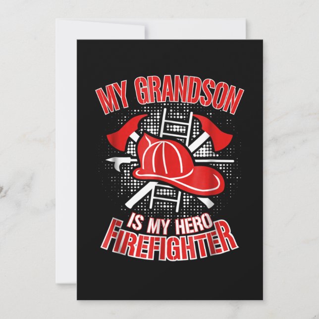 Firefighter Gift | My Grandson Is My Firefighter Holiday Card (Front)