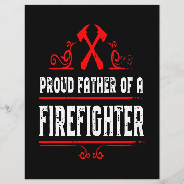 Firefighter Gift | Proud Father Of A Firefighter Letterhead (Front)