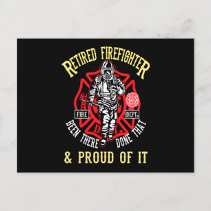 Firefighter Gift Retired Firefighter & Proud Holiday Postcard