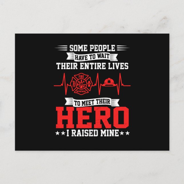 Firefighter Gift | Some People Wait Firefighter Holiday Postcard (Front)