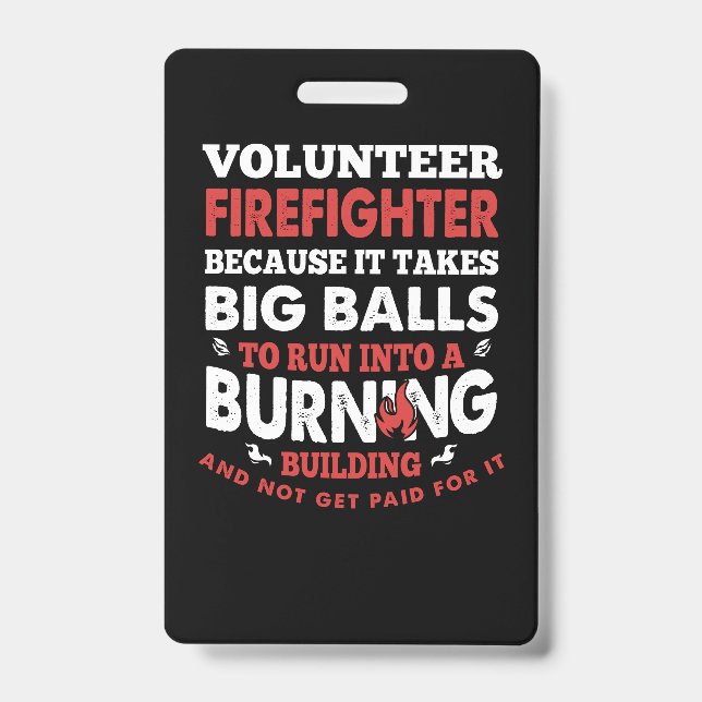 Firefighter Gift | Volunteer Firefighter Badge (Front)