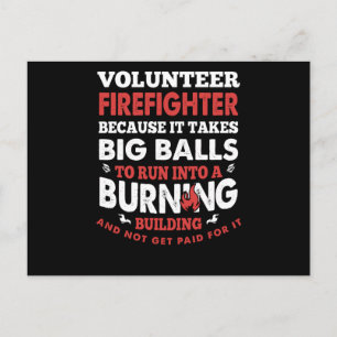 Firefighter Gift Volunteer Firefighter Holiday Postcard