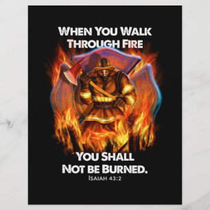 Firefighter Gift   When You Walk Through Fire Letterhead