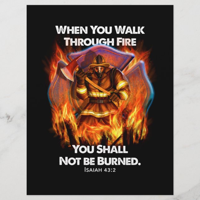Firefighter Gift | When You Walk Through Fire Letterhead (Front)