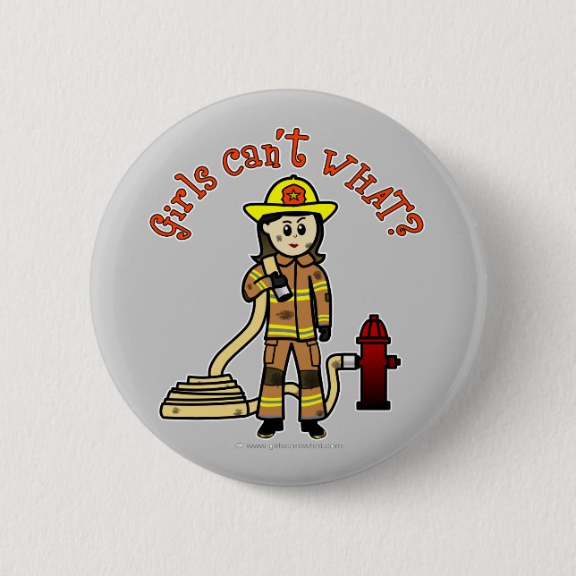 Firefighter Girl 2 Inch Round Button (Front)