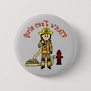 Firefighter Girl 2 Inch Round Button