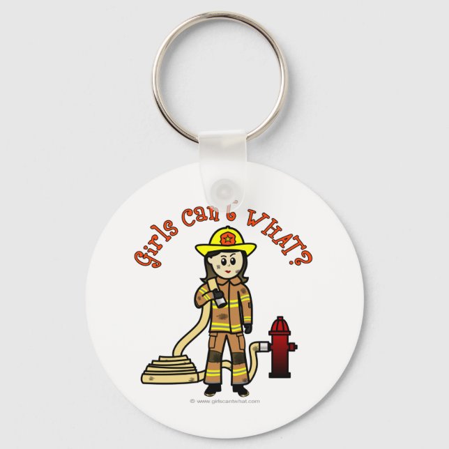 Firefighter Girl Keychain (Front)