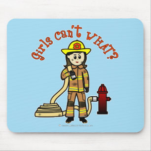 Firefighter Girl Mouse Pad