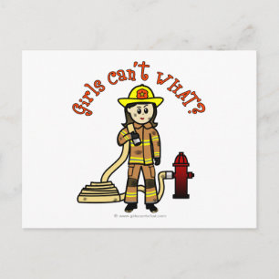Firefighter Girl Postcard