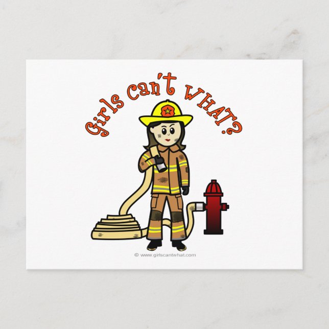 Firefighter Girl Postcard (Front)