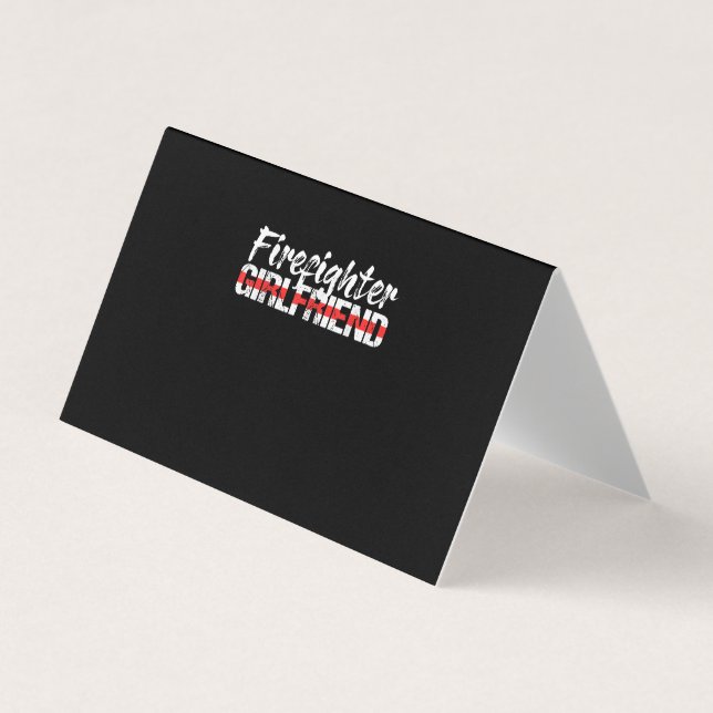 Firefighter Girlfriend Thin Red Line Firewoman Business Card (Front)