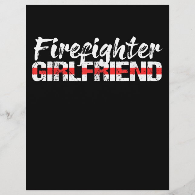 Firefighter Girlfriend Thin Red Line Firewoman Letterhead (Front)