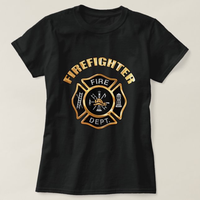 Firefighter Gold T-Shirt (Design Front)