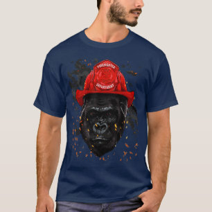 Firefighter Gorilla Ape Fire Department Fireman Mo T-Shirt