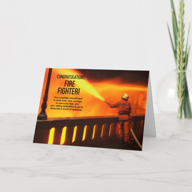Firefighter Graduate Congratulations Card (Front)