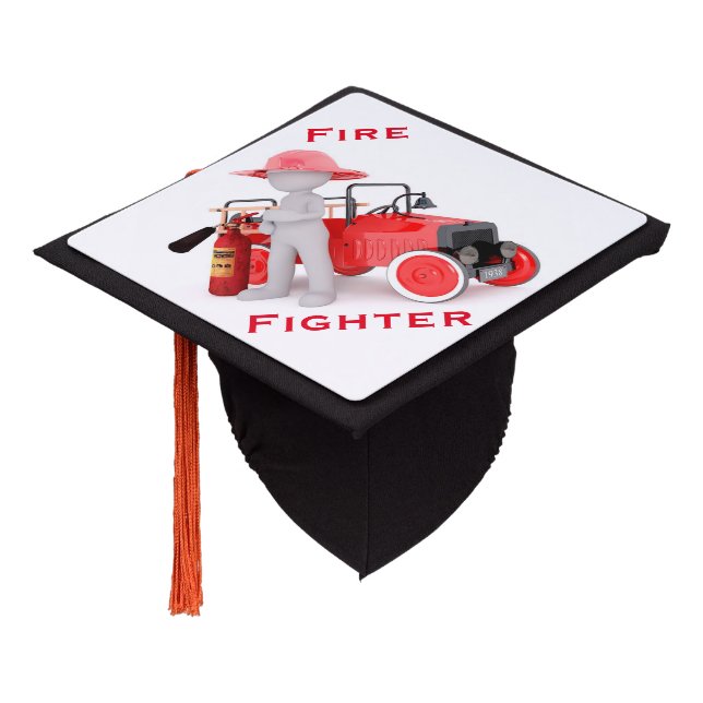 Firefighter Graduation Cap Topper (Angled)