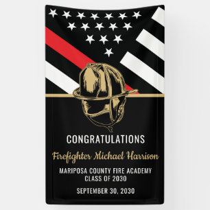 Firefighter Graduation Party Fire Department Banner