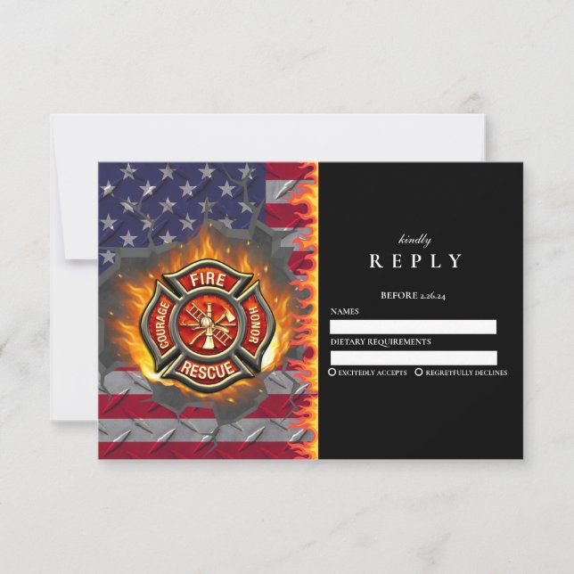Firefighter Graduation Party RSVP Card (Front)