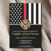 Firefighter Graduation Red Flag Fireman