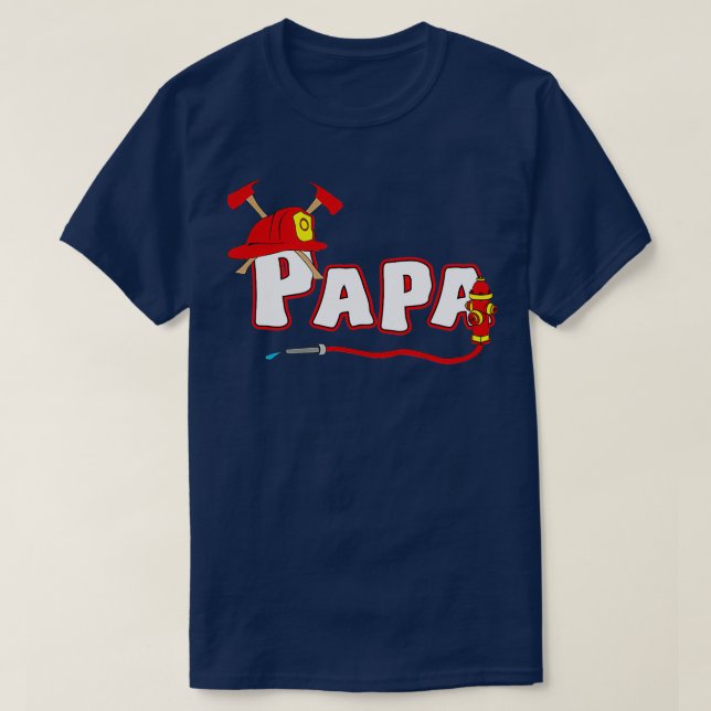 Firefighter grandpa Fire Department Hydrant Papa G T-Shirt (Design Front)