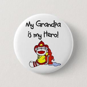 Firefighter Grandpa Hero 2 Inch Round Button