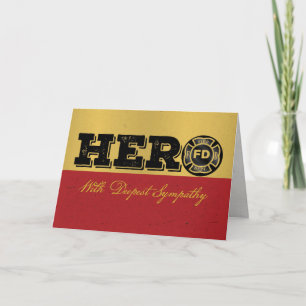 Firefighter Grunge Hero Sympathy Card
