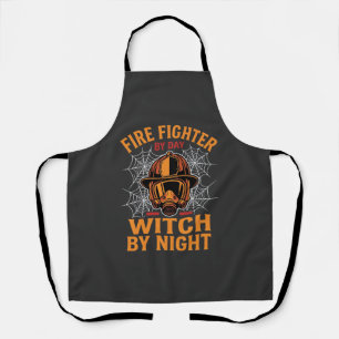 Firefighter Halloween Witch Night Design Apron