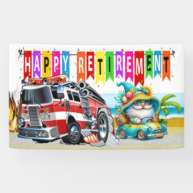 FIREFIGHTER HAPPY RETIREMENT  BANNER (Horizontal)