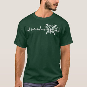 Firefighter Heart Pulse Firefighter T Shirt