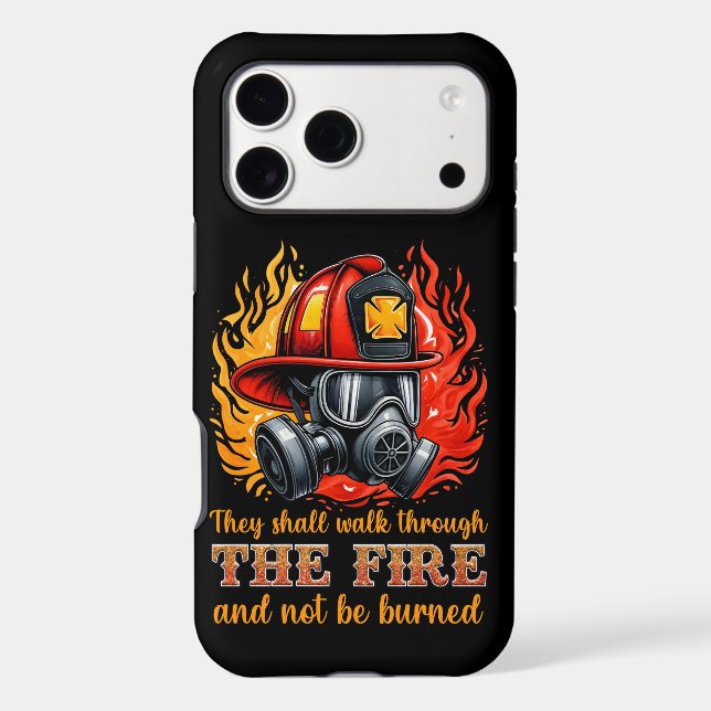 Firefighter helmet amid flames  (Back)