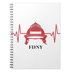 Firefighter Helmet Heartbeat Personalized  Notebook