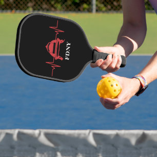 Firefighter Helmet Heartbeat Personalized   Pickleball Paddle
