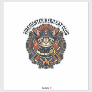 Firefighter Hero Cat Cat Graphic Tee Art - Firefig