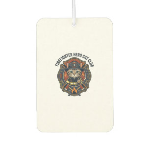 Firefighter Hero Cat Cat Graphic Tee Art - Firefig Air Freshener