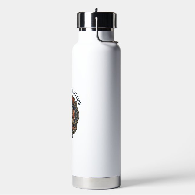 Firefighter Hero Cat Cat Graphic Tee Art - Firefig Water Bottle (Left)