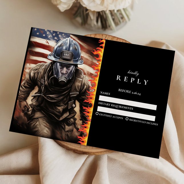 Firefighter Hero Graduation RSVP Card (Creator Uploaded)