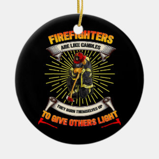Firefighter Hero Proud Fireman Father's Day Ceramic Ornament