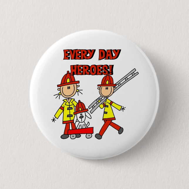 Firefighter Heroes 2 Inch Round Button (Front)