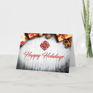 Firefighter Holiday Custom Card